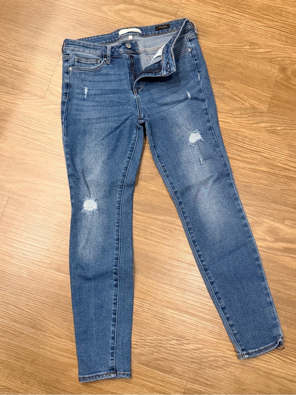 Ella Moss Medium Blue Distressed Skinny Jeans